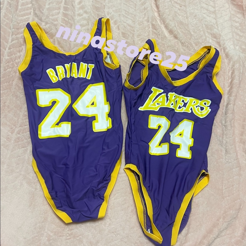 Kobe Bryant Lakers Basketball Jersey Bodysuit Swimsuit Gem